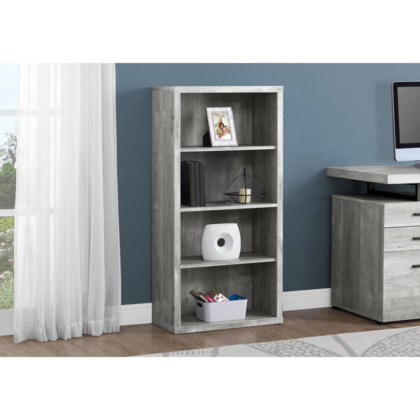 Abercrombie Gray 48-Inch Bookcase with Adjustable Shelves, image 3